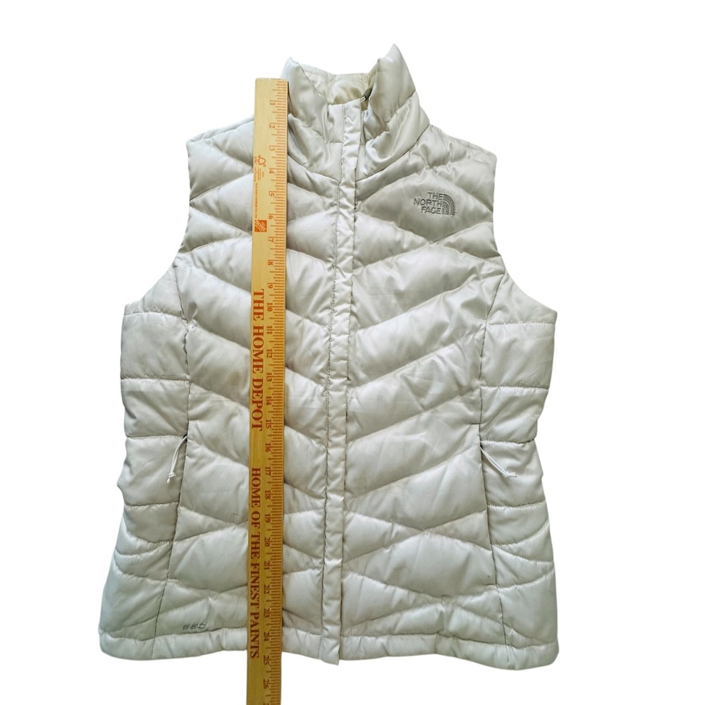 The North Face 550 Goose Down Fill Puffer Vest White Quilted Womens Medium - Picture 2 of 12